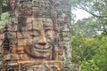 Angkor Bayon face Siem Reap, Cambodia. Royalty Free Stock Photo